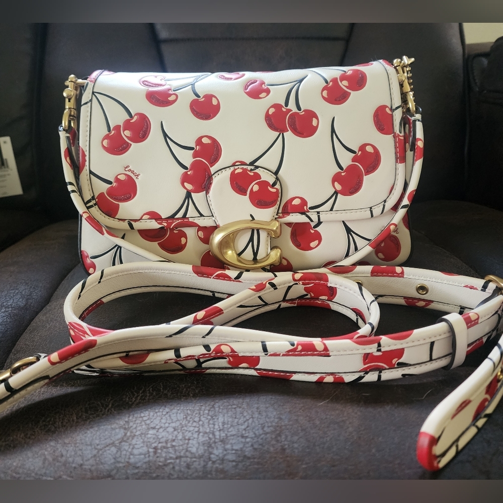 COACH Soft Tabby Shoulder Bag With Cherry Print